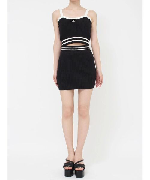 GYDA（ジェイダ）の「ラインパイルニットビスチェ（キャミソール・レディース・スカイブルー/オフホワイト/ブラック・FREE）」の11枚目の写真