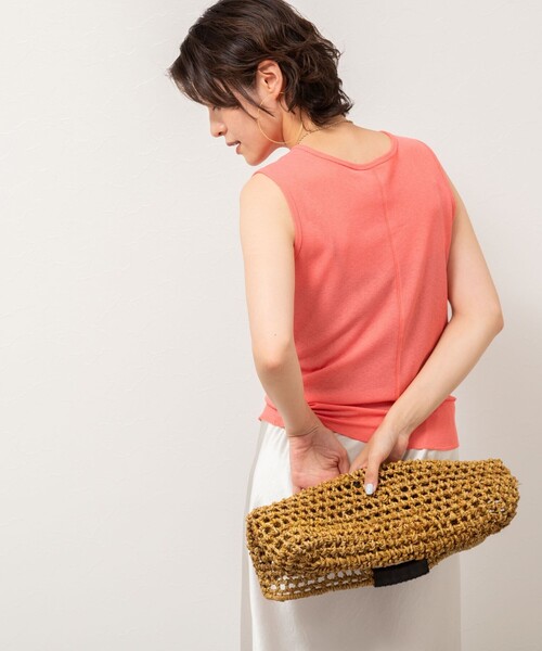 NOLLEY’S（ノーリーズ）の「《アンサンブル対応》シアーワッフルヘンリーノースリーブ2WAYプルオーバーカットソー（Tシャツ/カットソー・レディース・ブラック/ピンク/キナリ・FREE）」の16枚目の写真