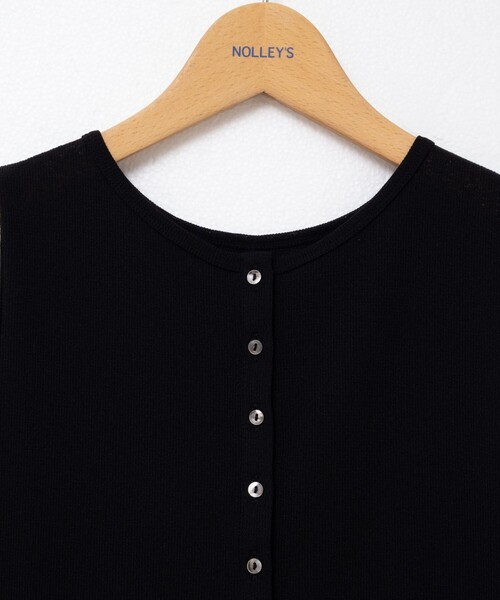 NOLLEY’S（ノーリーズ）の「《アンサンブル対応》シアーワッフルヘンリーノースリーブ2WAYプルオーバーカットソー（Tシャツ/カットソー・レディース・ブラック/ピンク/キナリ・FREE）」の14枚目の写真