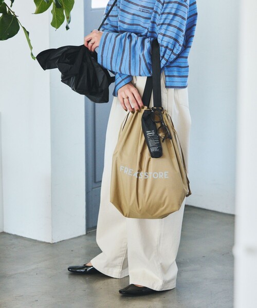 KiU(キウ)の「KiU×FREAK'S STORE/キウ×フリークスストア 別注 KIU ECO BAG エコバッグ(トートバッグ・レディース・ブラック/キャメル/レオパード/ベージュ・ONE SIZE)」の8枚目の写真