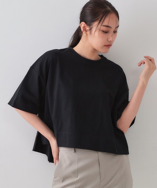 OPAQUE.CLIP(オペークドットクリップ)の「《5色展開》ワイドシルエットTシャツ【洗濯機洗い可】(Tシャツ/カットソー・レディース・ホワイト/ブラック/オレンジ/ライトブルー/チャコールグレー・00)」の14枚目の写真