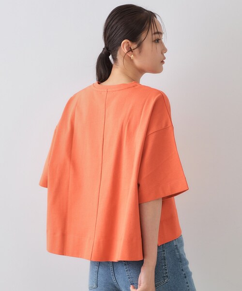 OPAQUE.CLIP(オペークドットクリップ)の「《5色展開》ワイドシルエットTシャツ【洗濯機洗い可】(Tシャツ/カットソー・レディース・ホワイト/ブラック/オレンジ/ライトブルー/チャコールグレー・00)」の18枚目の写真