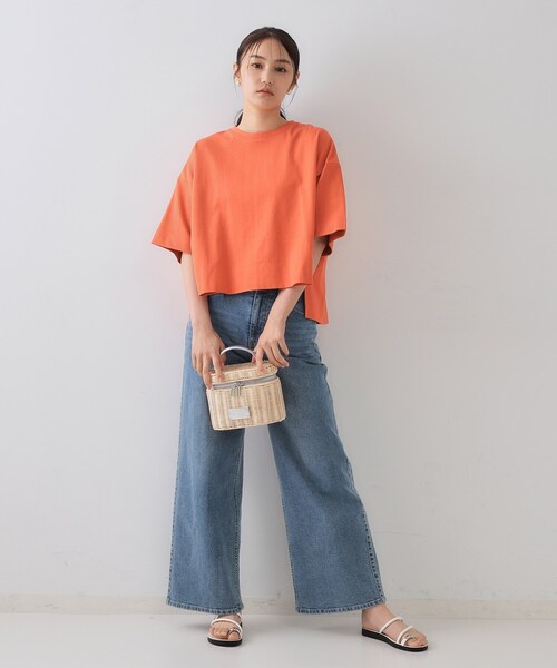 OPAQUE.CLIP(オペークドットクリップ)の「《5色展開》ワイドシルエットTシャツ【洗濯機洗い可】(Tシャツ/カットソー・レディース・ホワイト/ブラック/オレンジ/ライトブルー/チャコールグレー・00)」の19枚目の写真