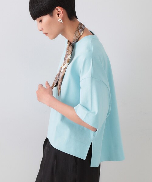 OPAQUE.CLIP(オペークドットクリップ)の「《5色展開》ワイドシルエットTシャツ【洗濯機洗い可】(Tシャツ/カットソー・レディース・ホワイト/ブラック/オレンジ/ライトブルー/チャコールグレー・00)」の22枚目の写真