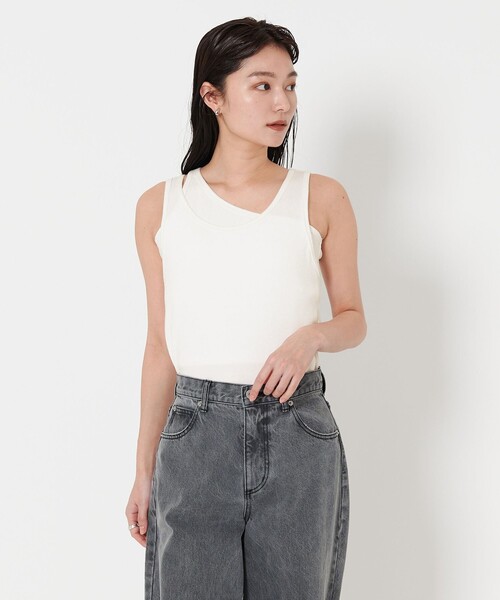 MARW UNITED ARROWS（マルゥ ユナイテッドアローズ）の「＜MARW UNITED ARROWS＞レイヤード タンクトップ（タンクトップ・レディース・ナチュラル/ブラック/ライトブルー/ホワイト・FREE）」の8枚目の写真