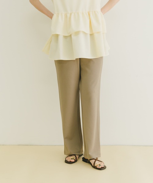 ITEMS URBANRESEARCH（アイテムズ アーバンリサーチ）の「カットジョーゼットイージーパンツ（その他パンツ・レディース・ブラック/ライトベージュ・FREE）」の9枚目の写真