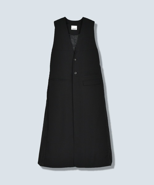 OMMO(オーエムエムオー)の「LONG VEST BALLOON OP(ワンピース・レディース・ブラックミックス/ブラック・38/36)」の19枚目の写真