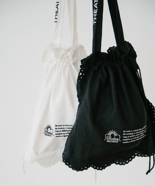 シアタープロダクツ　レースバッグ 4/21(mon)〜 PREORDER コットンレーストートバッグ black/white