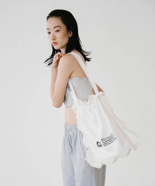 シアタープロダクツ　レースバッグ 4/21(mon)〜 PREORDER コットンレーストートバッグ black/white