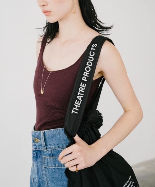 THEATRE PRODUCTS（シアタープロダクツ）の「コットンレースドローストリングバッグ（トートバッグ・レディース・ホワイト/ブラック・FREE）」の18枚目の写真