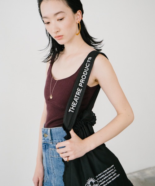 THEATRE PRODUCTS（シアタープロダクツ）の「コットンレースドローストリングバッグ（トートバッグ・レディース・ホワイト/ブラック・FREE）」の19枚目の写真