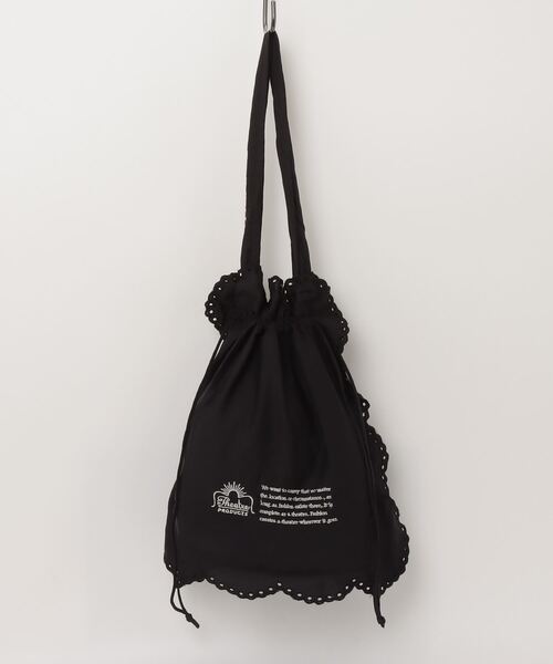 THEATRE PRODUCTS（シアタープロダクツ）の「コットンレースドローストリングバッグ（トートバッグ・レディース・ホワイト/ブラック・FREE）」の10枚目の写真