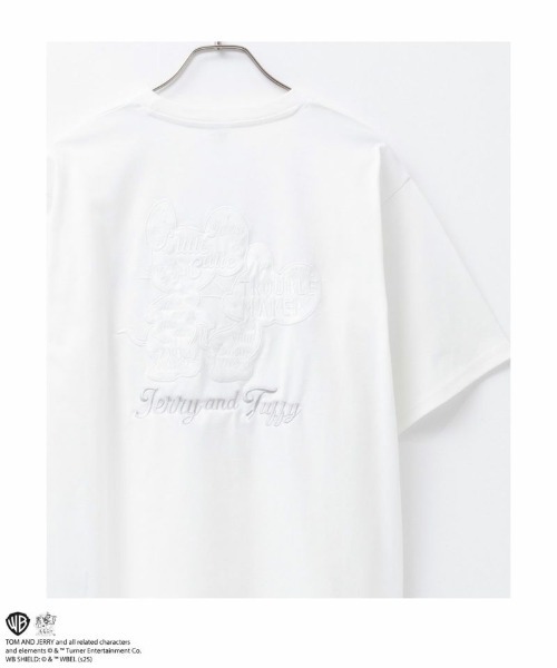 Tom&Jerry(トムアンドジェリー)の「TOM&JERRY 合皮Tシャツ(Tシャツ/カットソー・メンズ・オフホワイト/ブラック・M/L/XL)」の1枚目の写真