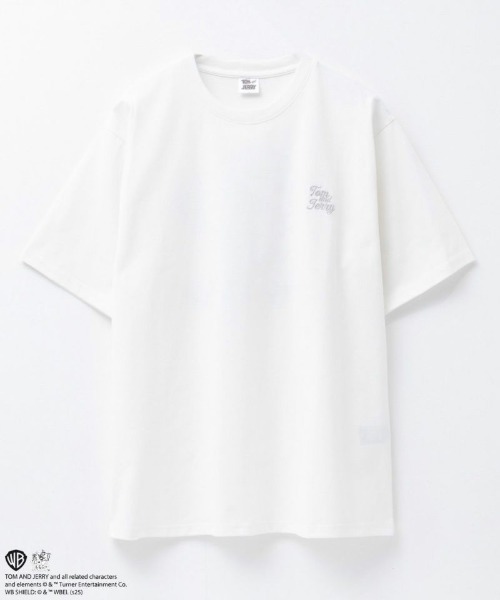 Tom&Jerry(トムアンドジェリー)の「TOM&JERRY 合皮Tシャツ(Tシャツ/カットソー・メンズ・オフホワイト/ブラック・M/L/XL)」の3枚目の写真