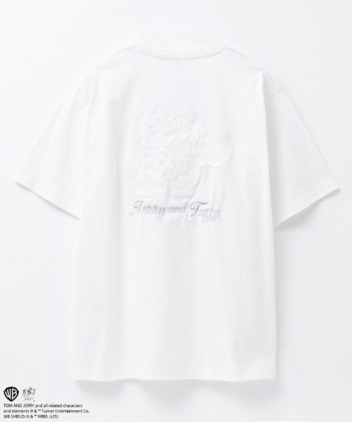 Tom&Jerry(トムアンドジェリー)の「TOM&JERRY 合皮Tシャツ(Tシャツ/カットソー・メンズ・オフホワイト/ブラック・M/L/XL)」の4枚目の写真