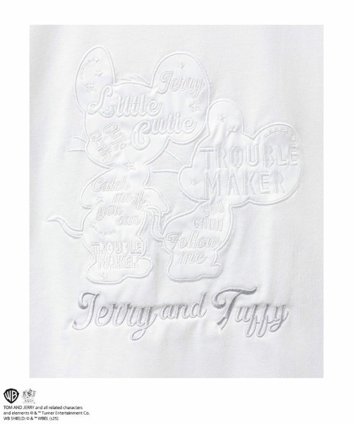 Tom&Jerry(トムアンドジェリー)の「TOM&JERRY 合皮Tシャツ(Tシャツ/カットソー・メンズ・オフホワイト/ブラック・M/L/XL)」の6枚目の写真