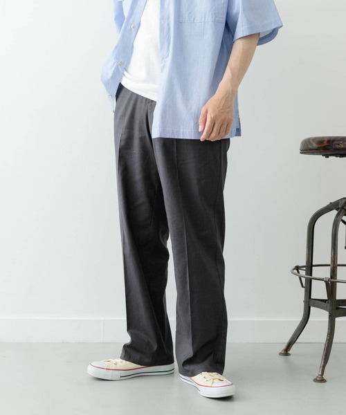 ITEMS URBANRESEARCH（アイテムズ アーバンリサーチ）の「『セットアップ対応』Linen Blend Trousers（その他パンツ・メンズ・チャコールグレー/アイボリー/ブラウン・MEDIUM/LARGE）」の5枚目の写真