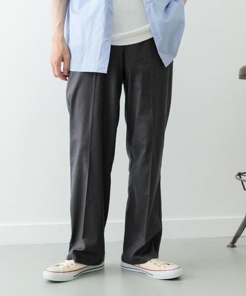 ITEMS URBANRESEARCH（アイテムズ アーバンリサーチ）の「『セットアップ対応』Linen Blend Trousers（その他パンツ・メンズ・チャコールグレー/アイボリー/ブラウン・MEDIUM/LARGE）」の6枚目の写真