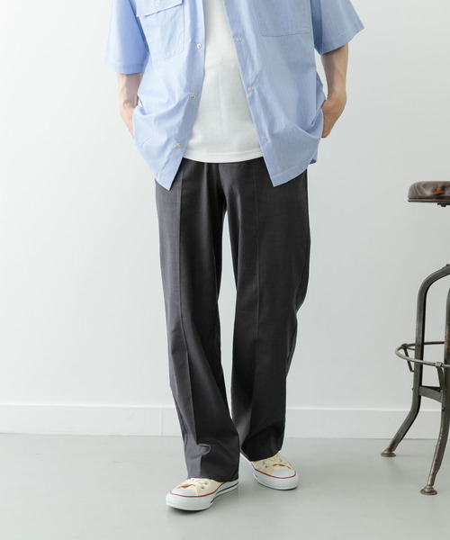 ITEMS URBANRESEARCH（アイテムズ アーバンリサーチ）の「『セットアップ対応』Linen Blend Trousers（その他パンツ・メンズ・チャコールグレー/アイボリー/ブラウン・MEDIUM/LARGE）」の7枚目の写真