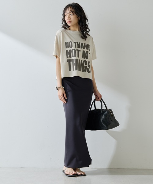 Whim Gazette(ウィムガゼット)の「NO THANKS ロゴTシャツ(Tシャツ/カットソー・レディース・ライトベージュ/オフホワイト・FREE)」の13枚目の写真