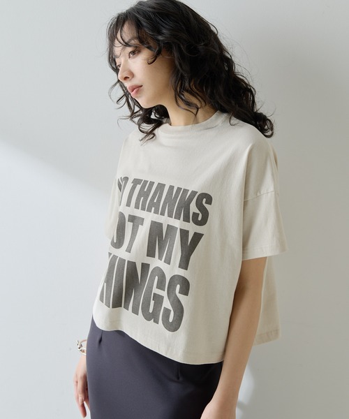 Whim Gazette(ウィムガゼット)の「NO THANKS ロゴTシャツ(Tシャツ/カットソー・レディース・ライトベージュ/オフホワイト・FREE)」の17枚目の写真