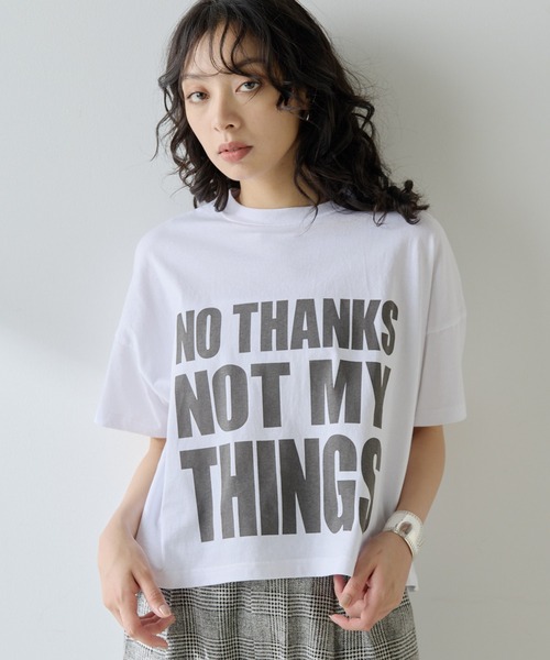 Whim Gazette(ウィムガゼット)の「NO THANKS ロゴTシャツ(Tシャツ/カットソー・レディース・ライトベージュ/オフホワイト・FREE)」の3枚目の写真