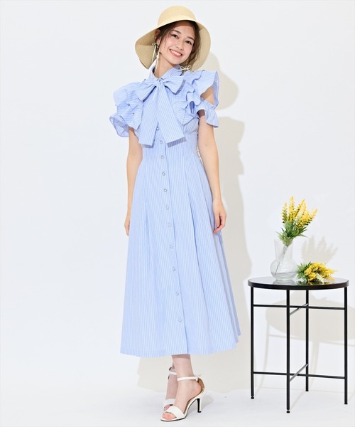 WILLSELECTION（ウィルセレクション）の「ラッフルスリーブリボンタイワンピース（ワンピース・レディース・ブルー系その他/オフホワイト/ネイビー・FREE）」の13枚目の写真