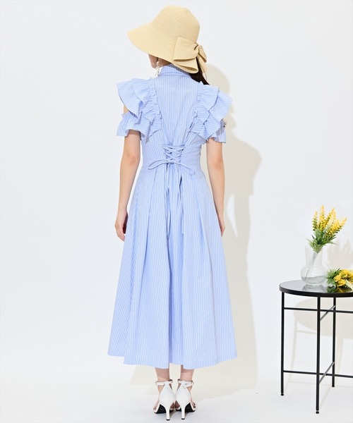 WILLSELECTION（ウィルセレクション）の「ラッフルスリーブリボンタイワンピース（ワンピース・レディース・ブルー系その他/オフホワイト/ネイビー・FREE）」の16枚目の写真
