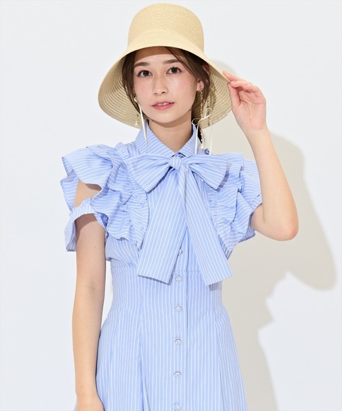 WILLSELECTION（ウィルセレクション）の「ラッフルスリーブリボンタイワンピース（ワンピース・レディース・ブルー系その他/オフホワイト/ネイビー・FREE）」の17枚目の写真