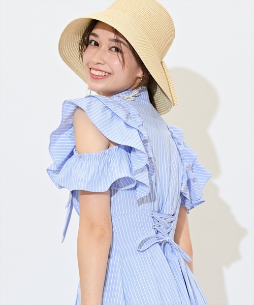 WILLSELECTION（ウィルセレクション）の「ラッフルスリーブリボンタイワンピース（ワンピース・レディース・ブルー系その他/オフホワイト/ネイビー・FREE）」の18枚目の写真