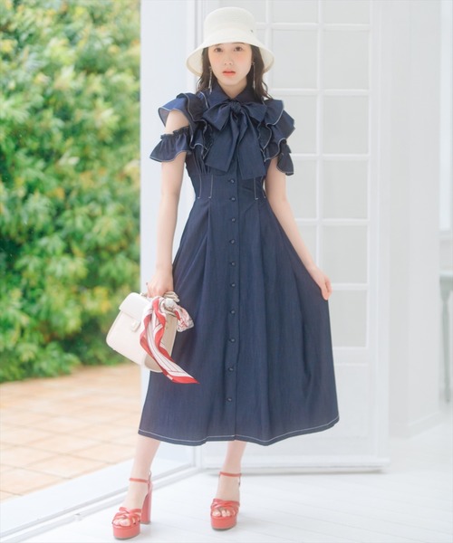 【着用2回】ダブスタで購入♡ビクトリア・ウェブ　レース×リボン♡ワンピース 着用2回】ダブスタで購入♡ビクトリア・ウェブ レース×リボン