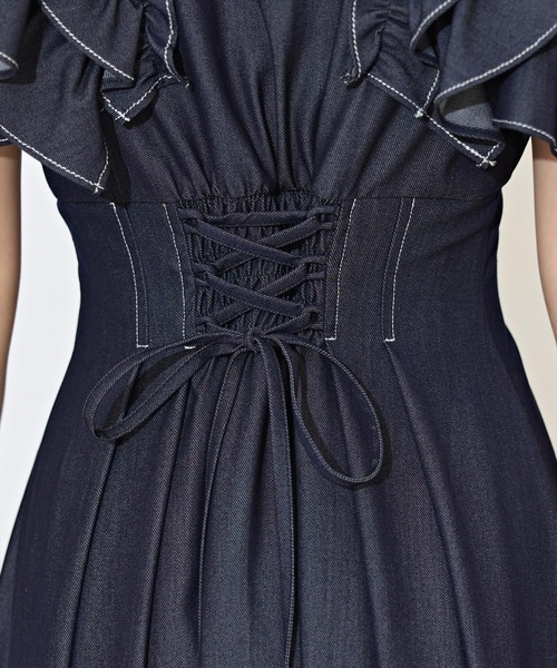 WILLSELECTION（ウィルセレクション）の「ラッフルスリーブリボンタイワンピース（ワンピース・レディース・ブルー系その他/オフホワイト/ネイビー・FREE）」の12枚目の写真