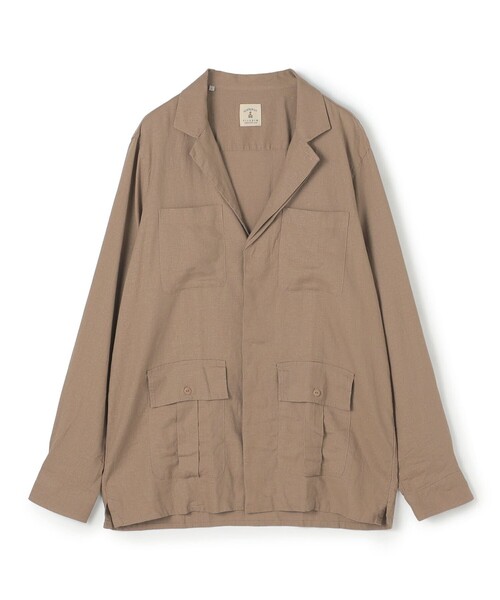 GUY ROVER（ギローバー）の「【別注】GUY ROVER リネンレーヨン サファリシャツ（シャツ/ブラウス・メンズ・サンドベージュ/カーキ/ブラック/ライトブラウン・M/L）」の3枚目の写真