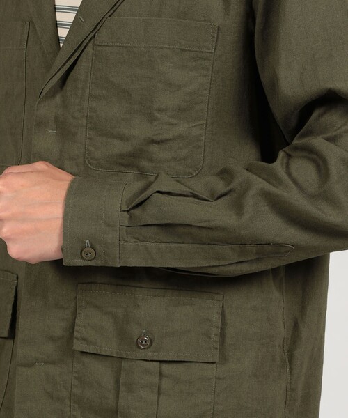 GUY ROVER（ギローバー）の「【別注】GUY ROVER リネンレーヨン サファリシャツ（シャツ/ブラウス・メンズ・カーキ/ブラック/サンドベージュ・L/M）」の5枚目の写真