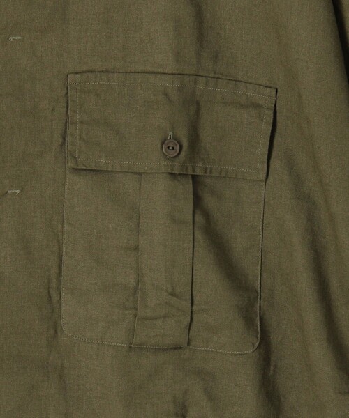 GUY ROVER（ギローバー）の「【別注】GUY ROVER リネンレーヨン サファリシャツ（シャツ/ブラウス・メンズ・カーキ/ブラック/サンドベージュ・L/M）」の12枚目の写真