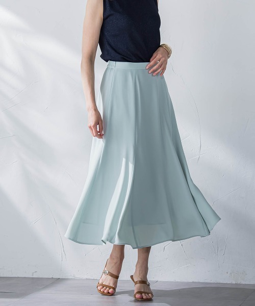 Viaggio Blu（ビアッジョブルー）の「接触冷感2WAYストレッチマーメイドスカート≪洗濯機で洗える≫（スカート・レディース・ホワイト/グリーン/ネイビー/ブルー・M/XS/S/L）」の3枚目の写真