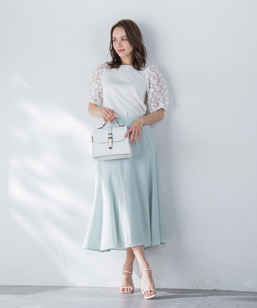 Viaggio Blu（ビアッジョブルー）の「接触冷感2WAYストレッチマーメイドスカート≪洗濯機で洗える≫（スカート・レディース・ホワイト/グリーン/ネイビー/ブルー・M/XS/S/L）」の12枚目の写真