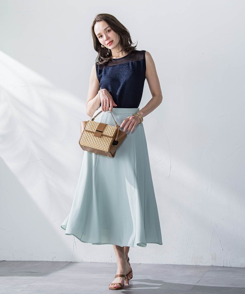 Viaggio Blu（ビアッジョブルー）の「接触冷感2WAYストレッチマーメイドスカート≪洗濯機で洗える≫（スカート・レディース・ホワイト/グリーン/ネイビー/ブルー・M/XS/S/L）」の15枚目の写真