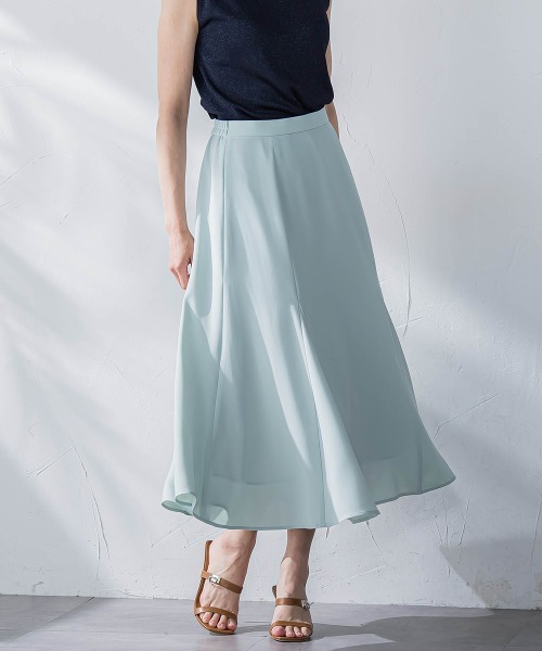 Viaggio Blu（ビアッジョブルー）の「接触冷感2WAYストレッチマーメイドスカート≪洗濯機で洗える≫（スカート・レディース・ホワイト/グリーン/ネイビー/ブルー・M/XS/S/L）」の9枚目の写真