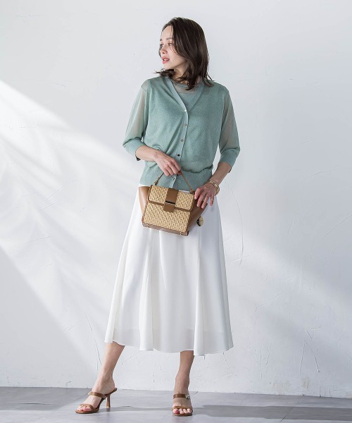 Viaggio Blu（ビアッジョブルー）の「接触冷感2WAYストレッチマーメイドスカート≪洗濯機で洗える≫（スカート・レディース・ホワイト/グリーン/ネイビー/ブルー・M/XS/S/L）」の7枚目の写真
