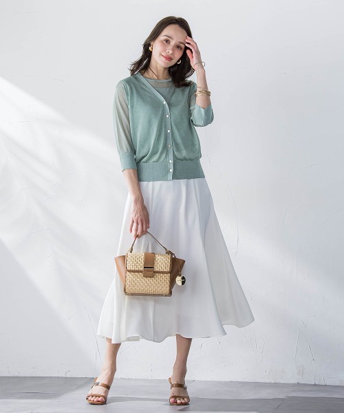 Viaggio Blu（ビアッジョブルー）の「接触冷感2WAYストレッチマーメイドスカート≪洗濯機で洗える≫（スカート・レディース・ホワイト/グリーン/ネイビー/ブルー・M/XS/S/L）」の8枚目の写真