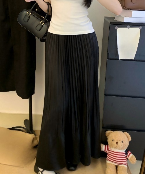 Aelina（エリナ）の「プリーツスカート（スカート・レディース・ブルー/ブラック/グリーン/ピンク/ベージュ・F）」の2枚目の写真