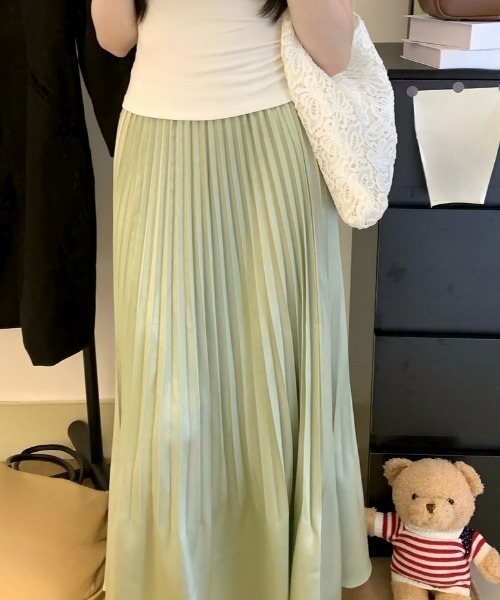 Aelina（エリナ）の「プリーツスカート（スカート・レディース・ブルー/ブラック/グリーン/ピンク/ベージュ・F）」の15枚目の写真