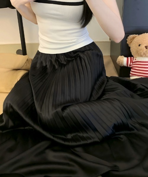 Aelina（エリナ）の「プリーツスカート（スカート・レディース・ブルー/ブラック/グリーン/ピンク/ベージュ・F）」の18枚目の写真
