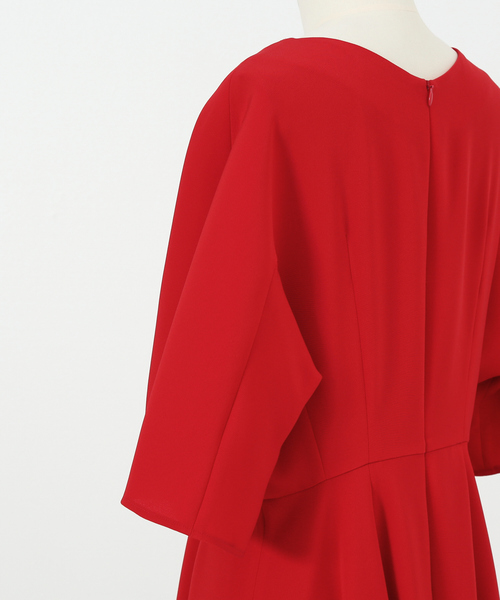 DESIGNWORKS（デザインワークス）の「トリアセ二重織ランダムヘムワンピース（ワンピース・レディース・ブラック/レッド・38）」の20枚目の写真