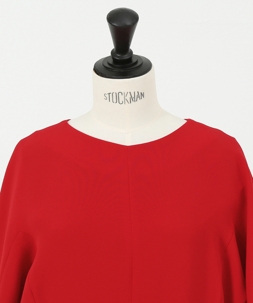 DESIGNWORKS（デザインワークス）の「トリアセ二重織ランダムヘムワンピース（ワンピース・レディース・ブラック/レッド・38）」の21枚目の写真