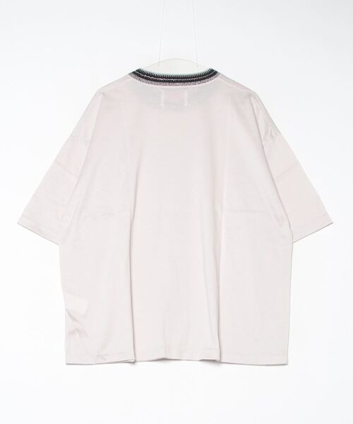UNISEX》Prime-Over Collar Knit Combination Crew Neck T-shirt