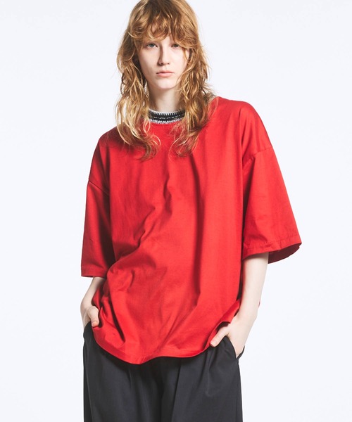 メゾンスペシャル ニットコンビネーションプライムオーバーシャツ UNISEX》Prime-Over Collar Knit Combination Crew Neck T-shirt