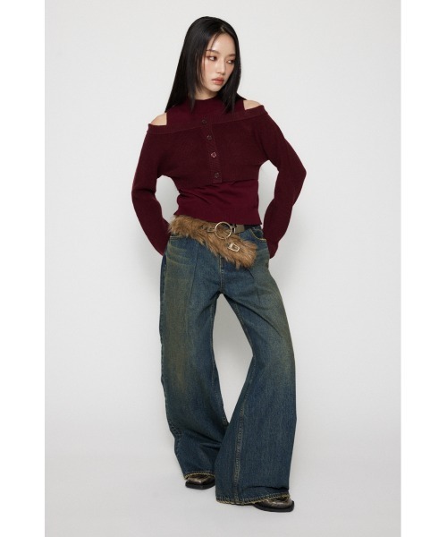 LAGUA GEM(ラグアジェム)の「2PIECE OFF SHOULDER ニット(ニット/セーター・レディース・レッド/ネイビー/杢グレー・FREE)」の19枚目の写真