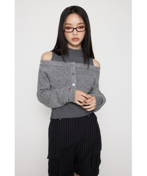 LAGUA GEM(ラグアジェム)の「2PIECE OFF SHOULDER ニット(ニット/セーター・レディース・レッド/ネイビー/杢グレー・FREE)」の21枚目の写真